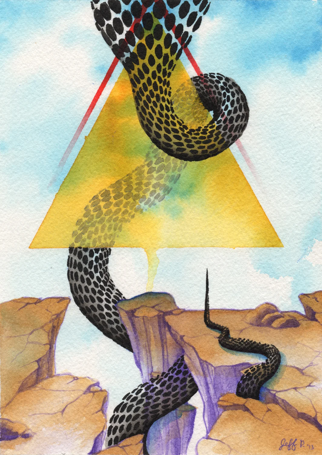 Acrylic, Acrylic Ink on Paper 7 x 5 inches 2013