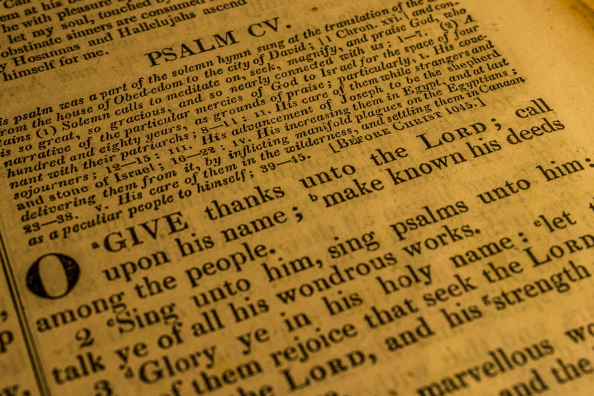 On this one you see how the focus is on "the LORD" nice effect.