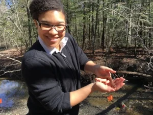 Nasila Defran found a spring salamander at Thacher State Park!