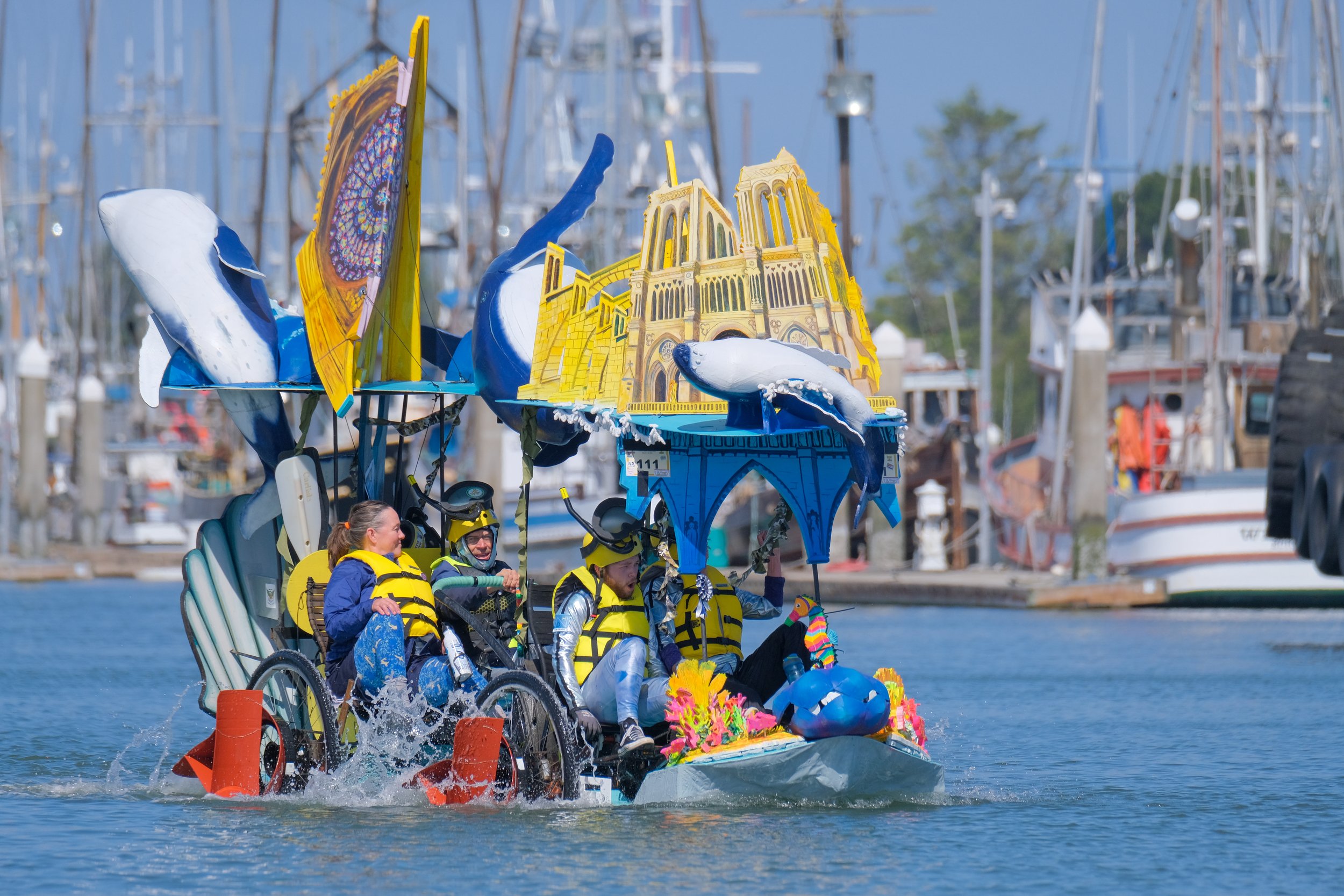 Humpbacks of Notre Dame makes its way through Humboldt Bay, Sunday.jpg