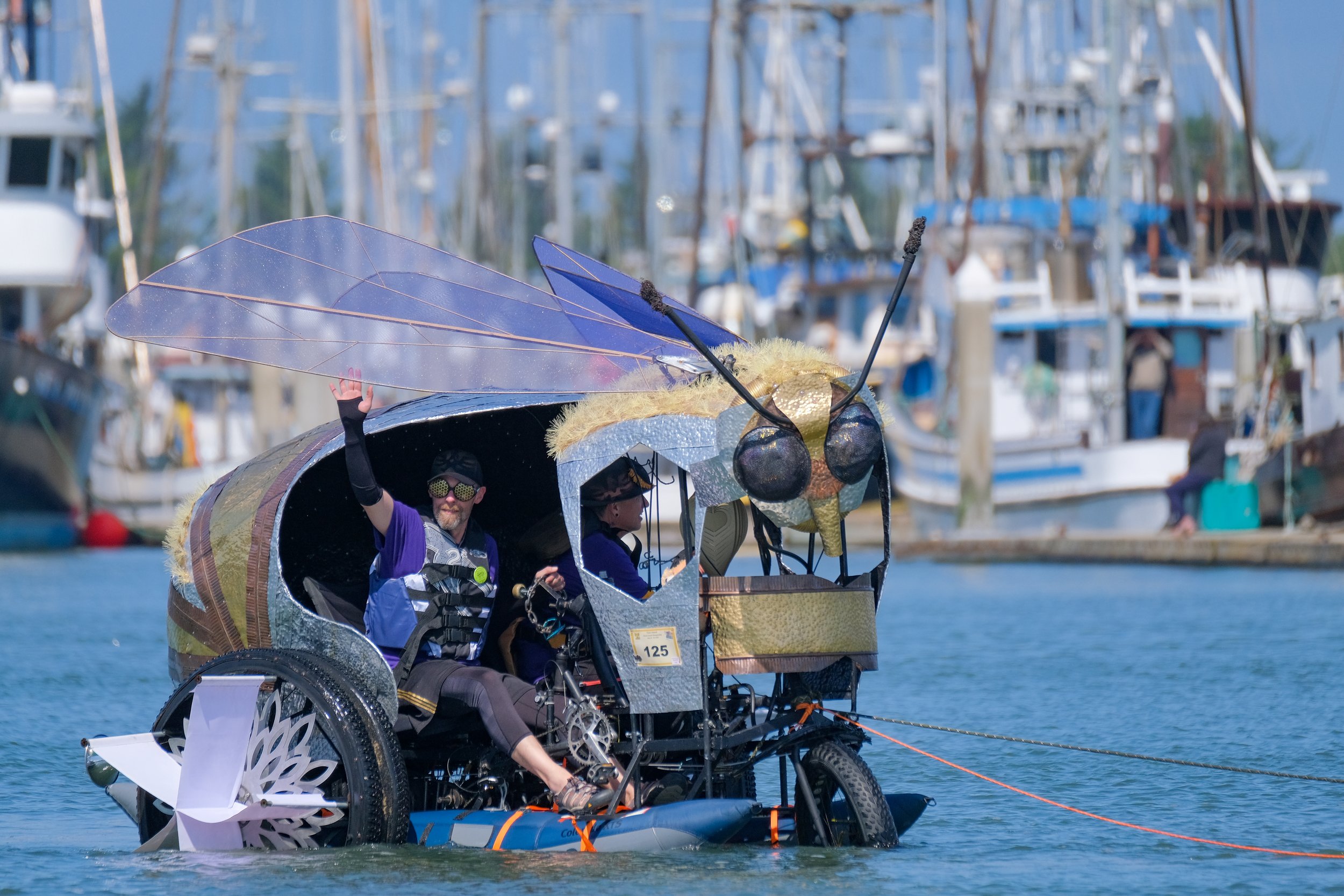 Bee Here Now is towed through Humboldt Bay, Sunday.jpg