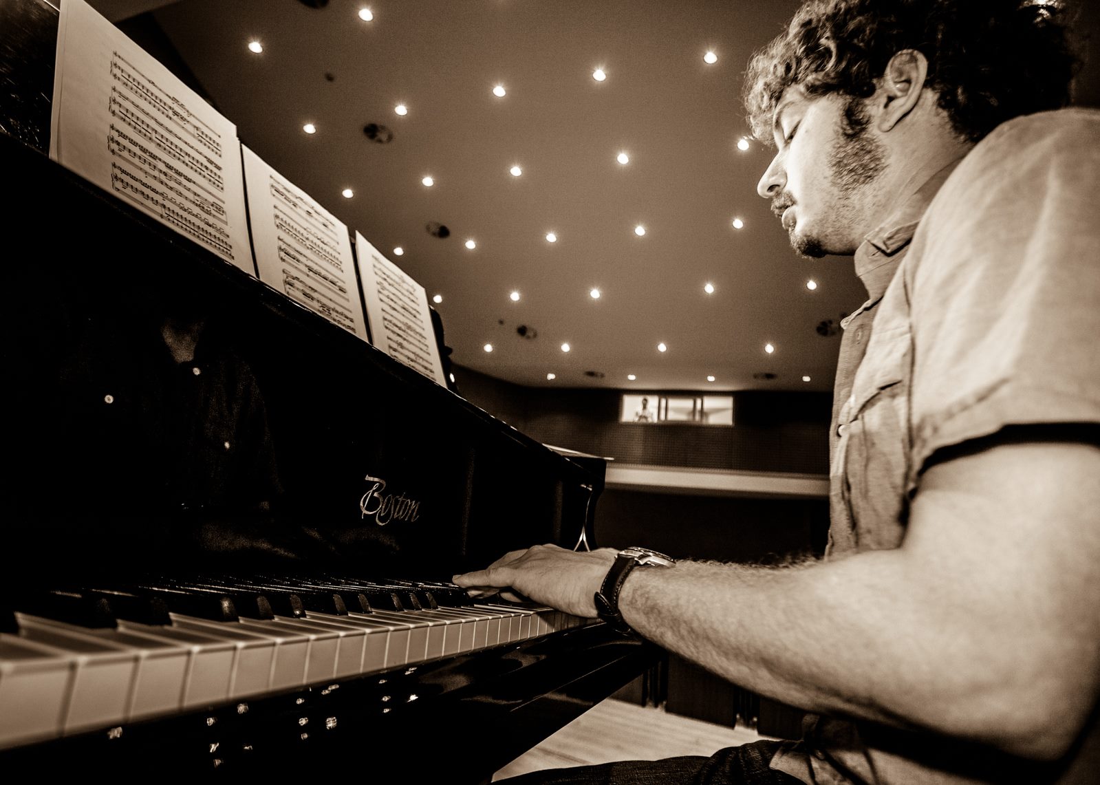 Rehearsing for the 2013 soundSCAPE Festival in Maccagno, Italy.