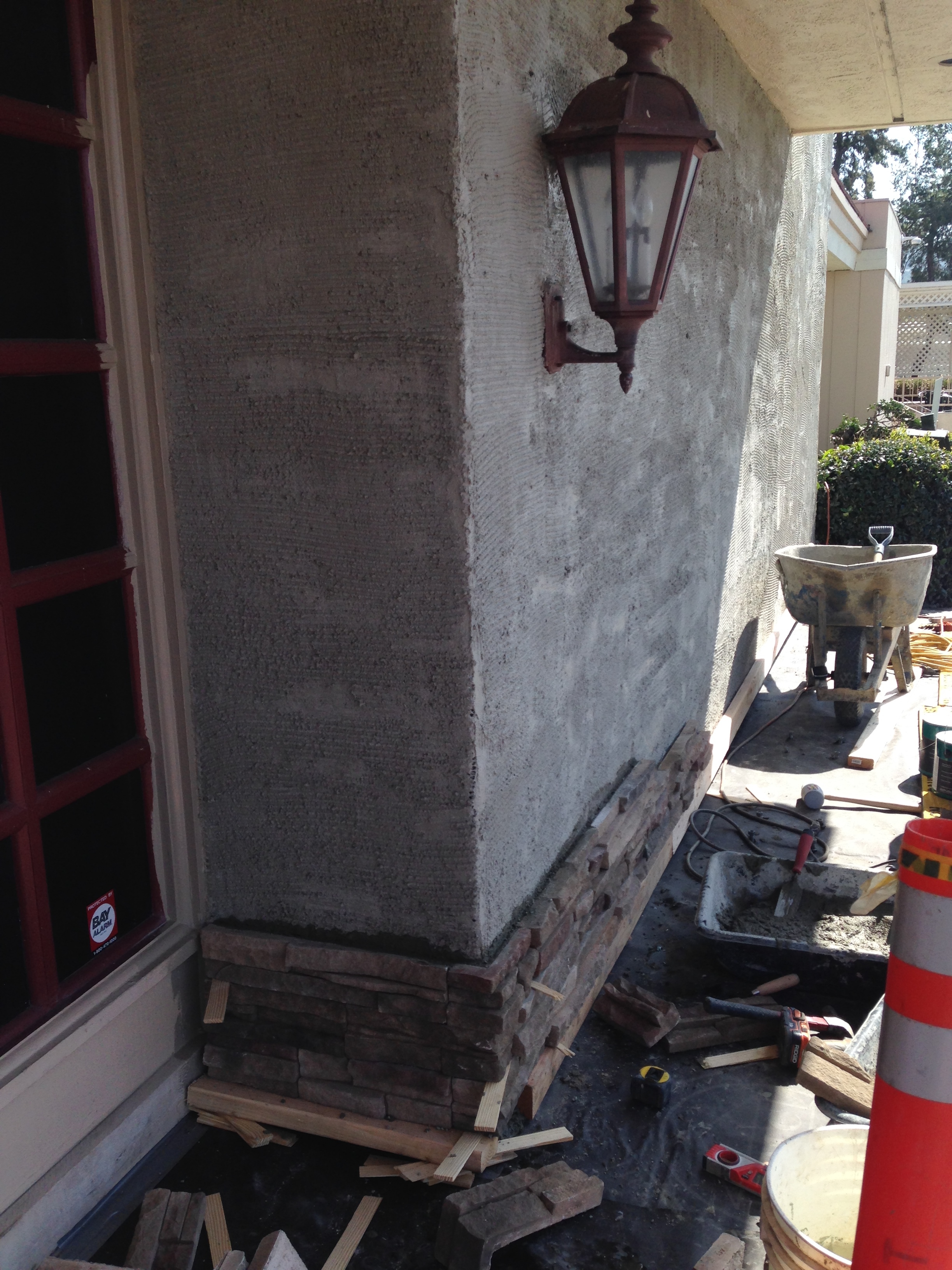The beginning of the exterior remodel.