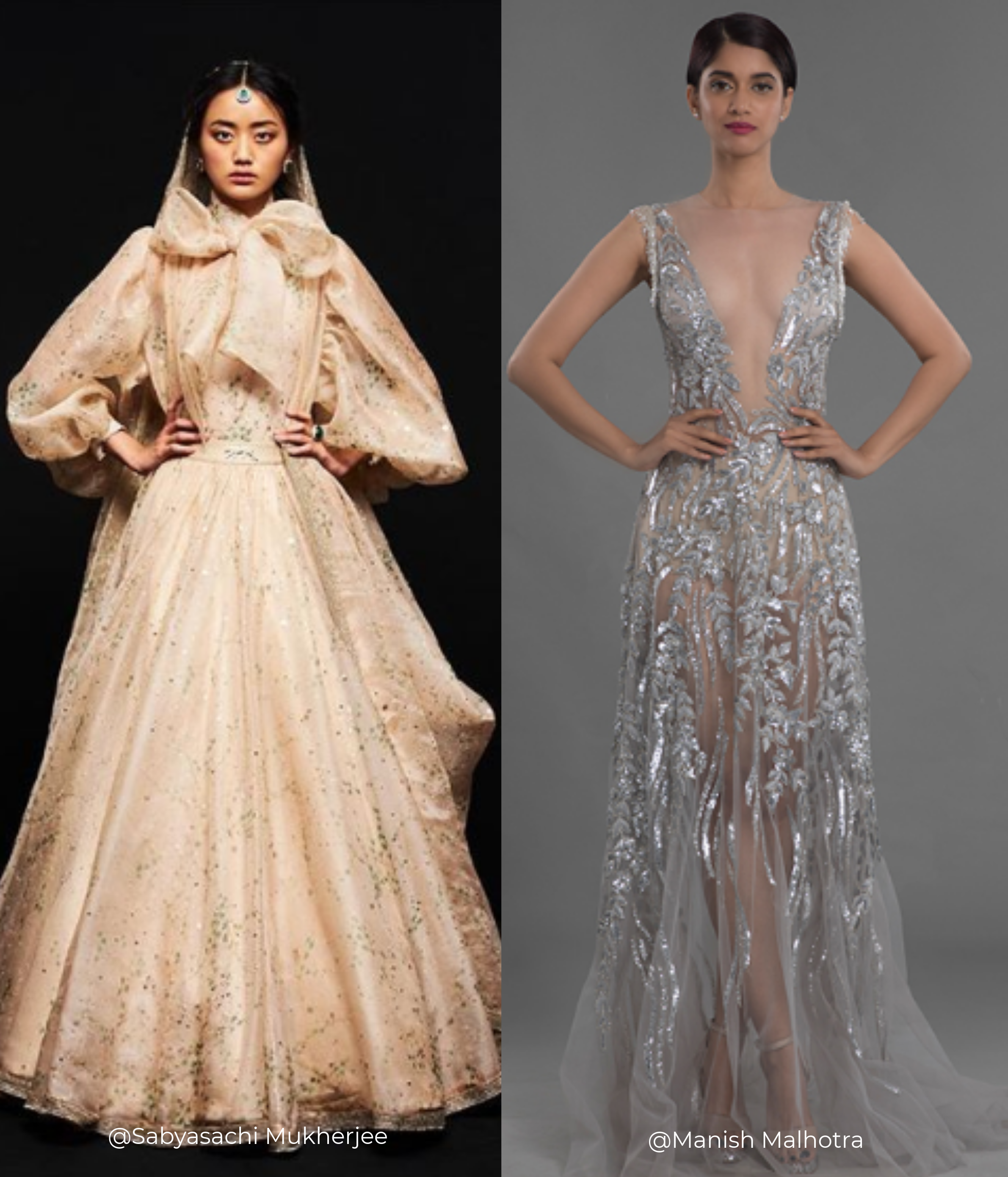 Photo left: Sabyasachi Mukherjee Photo right: Manish Malhotra 