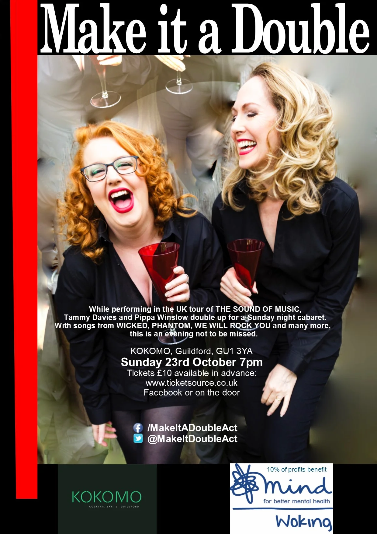 MAKE IT A DOUBLE - Kokomo in Guildford Sunday the 23rd of October at 7pm.