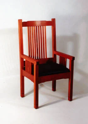 handmade hardwood chair for historical wing of Goodnow Library in Sudbury, Massachusetts