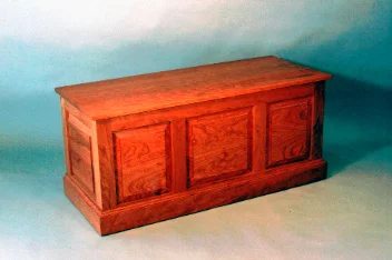 handmade hardwood cherry frame and panel blanket chest