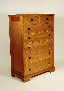 handmade hardwood cherry frame and panel tall chest of drawers