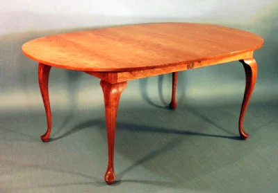 handmade hardwood cherry Queen Anne extension table