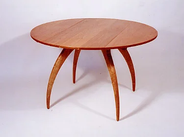 handmade hardwood cherry round drop leaf table with gate legs