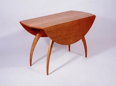 handmade hardwood cherry round drop leaf table with gate legs