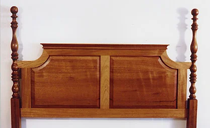 handmade hardwood cherry bed with cannonball posts