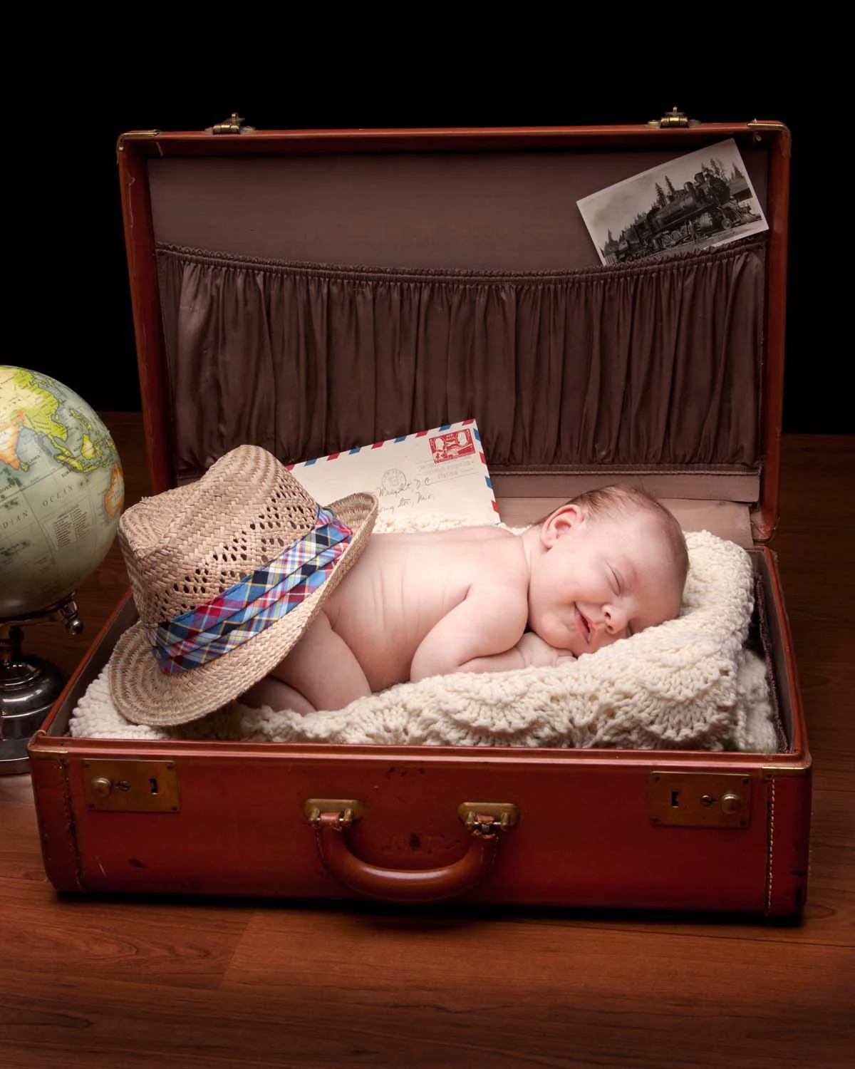 Baby in Suitcase - Sweet Tea Photography