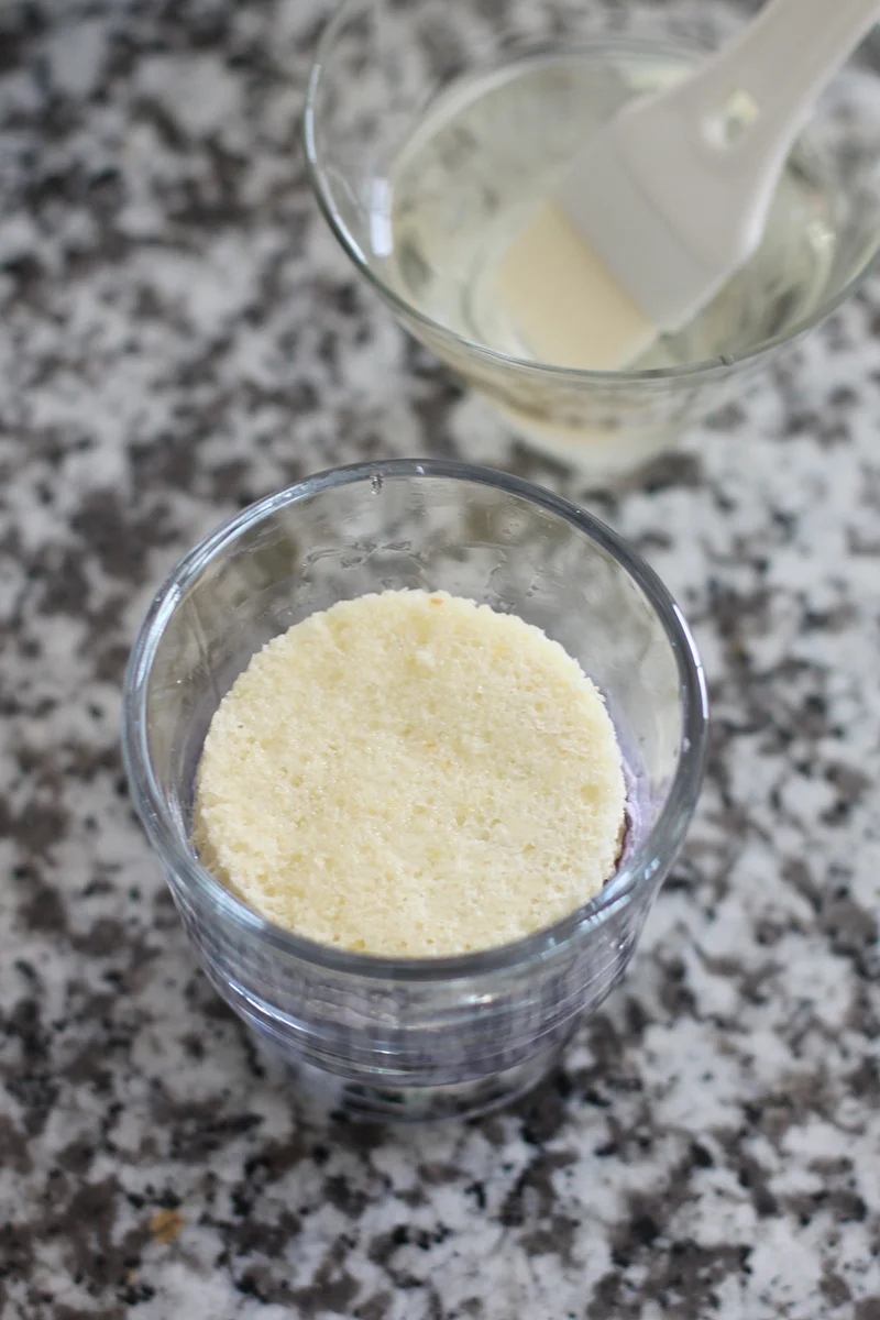     genoise    circle brushed with    simple syrup   . 
