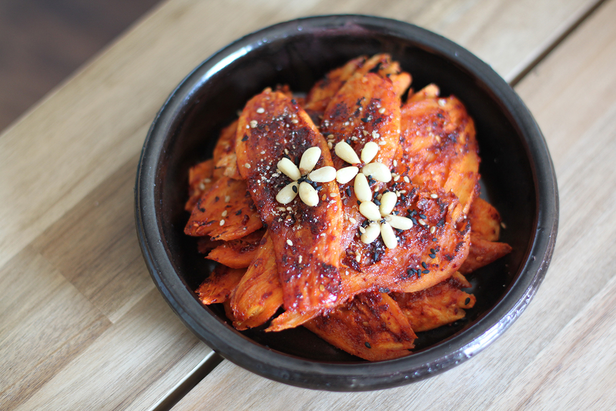 pan-fried bellflower rootst-square in the kitchen