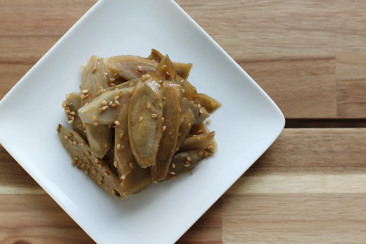 soy braised burdock root