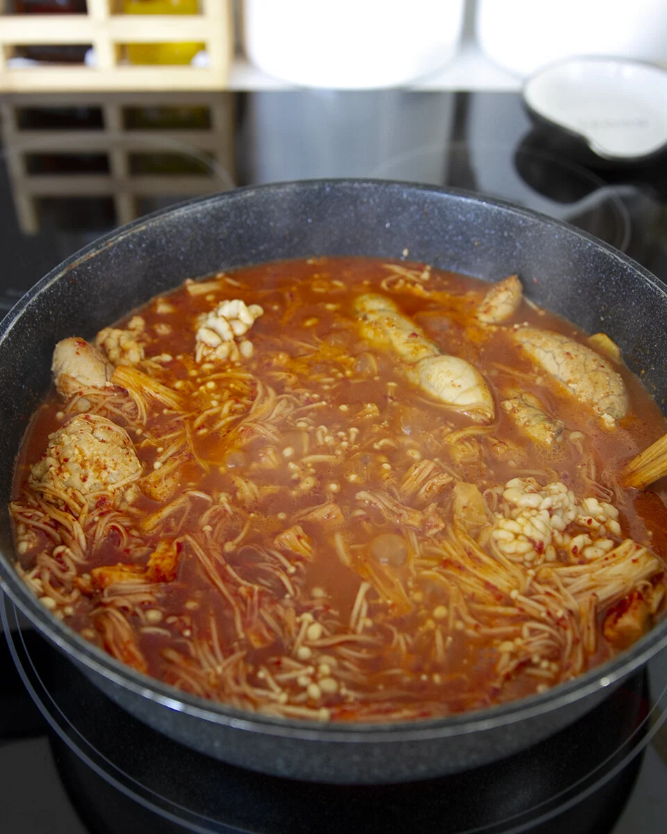 Pollock Roe Stew spicy braised pollock roet-square in the kitchen