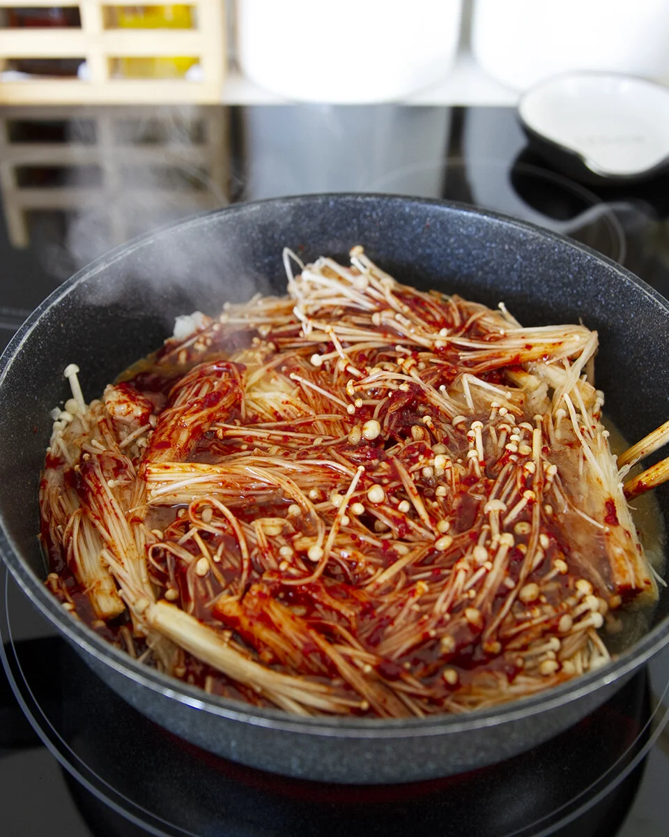 Pollock Roe Bread spicy braised pollock roet-square in the kitchen