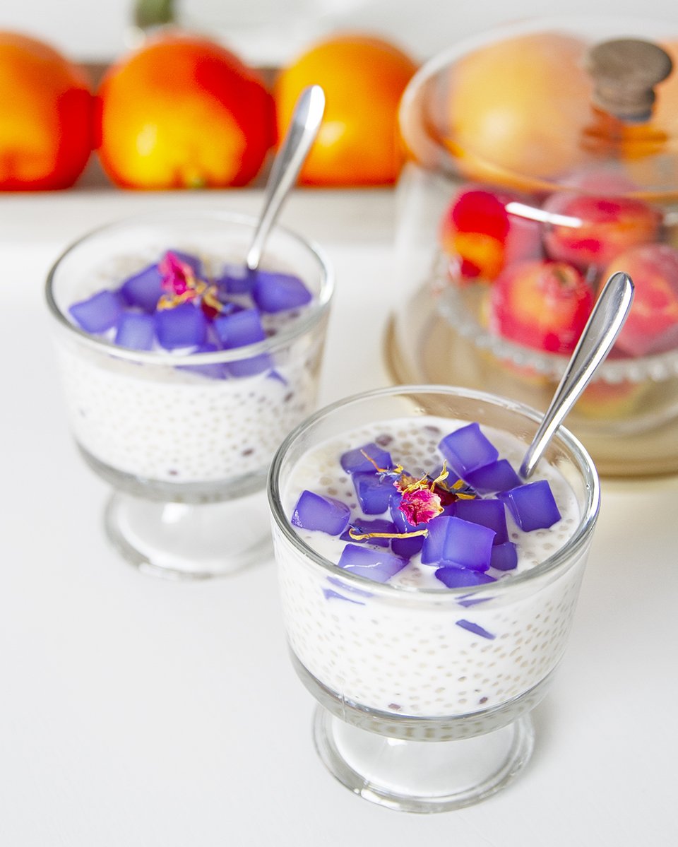 Coconut Butterfly Pea Flower Boba Tea - Sprinkle Bakes