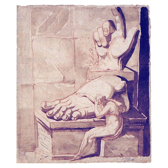 Sort of where I'm at right now. &quot;The artist's despair at the grandeur of ancient ruins&quot; Henry Fussli got it. What are our scribbling compared to the mastery of the masters who came before us? 💡🙈 #henryfuseli #inspiration #saturday #illust