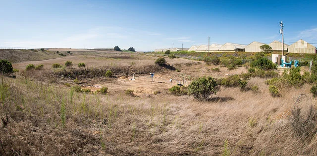 When it rains, water collects in this infiltration basin at Harkins Slough, then percolates through the soil to recharge the groundwater below. (Image by USDA/Lance Cheung )