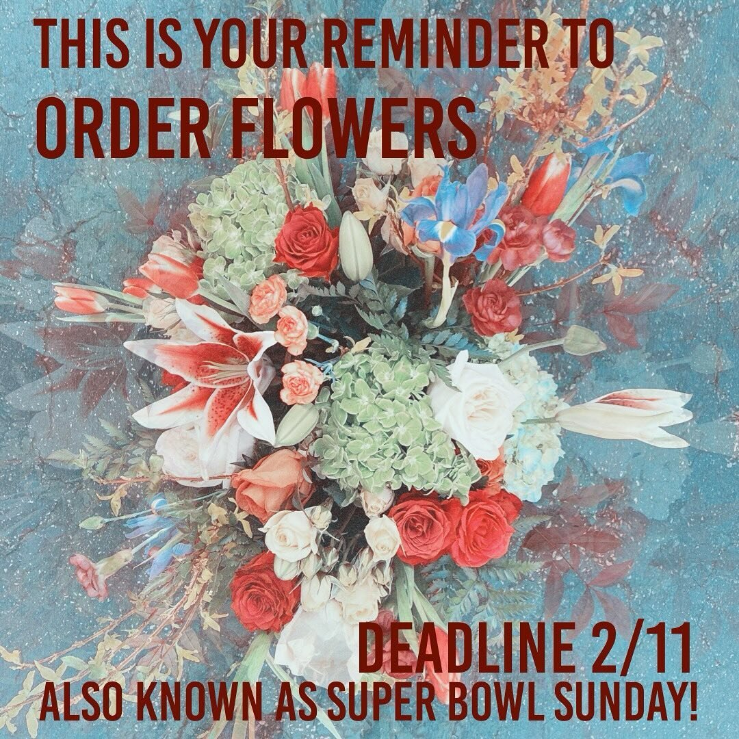 Super Bowl Sunday. Eat, drink, watch the game, and order Valentine&rsquo;s flowers. Link to order in bio&hearts;️🏈🌹