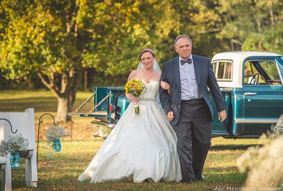 Dad walking bride down aisle