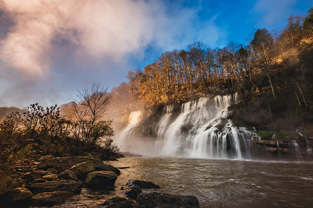 Here are the waterfalls from another angle the next morning