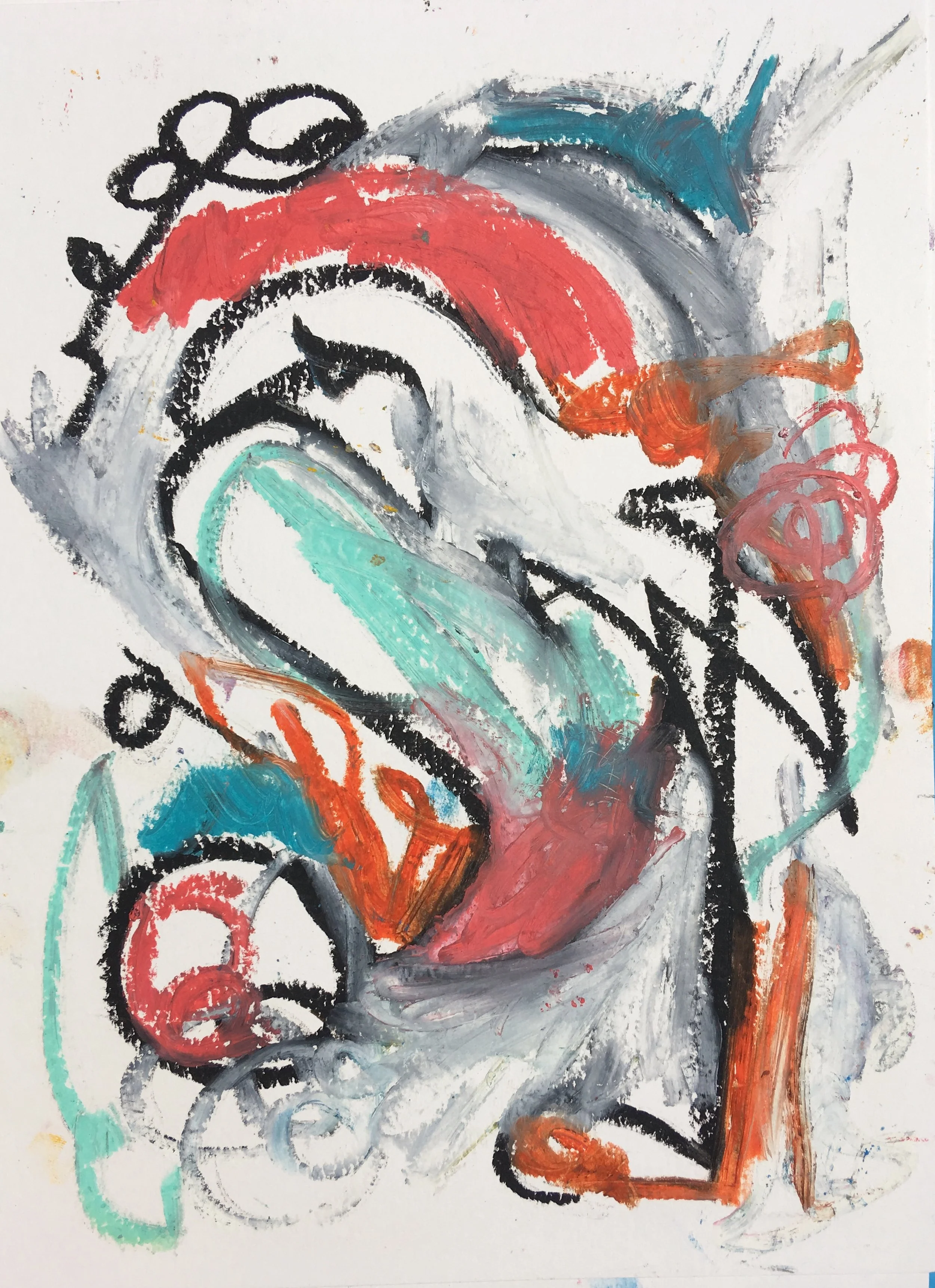 oil stick on paper 11" x 14"