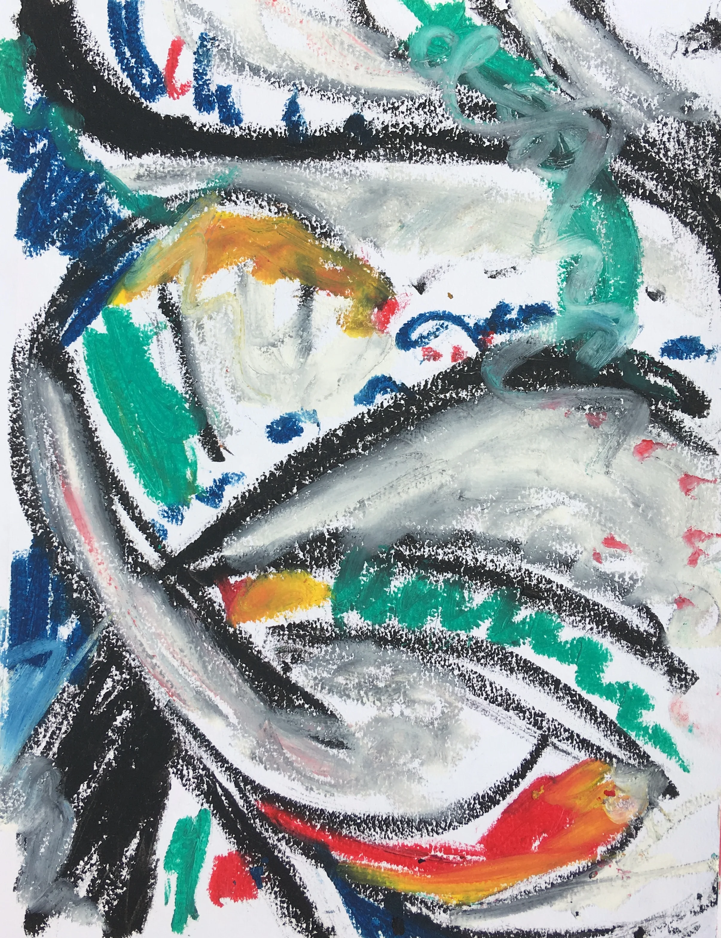 oil stick on paper 11" x 14"