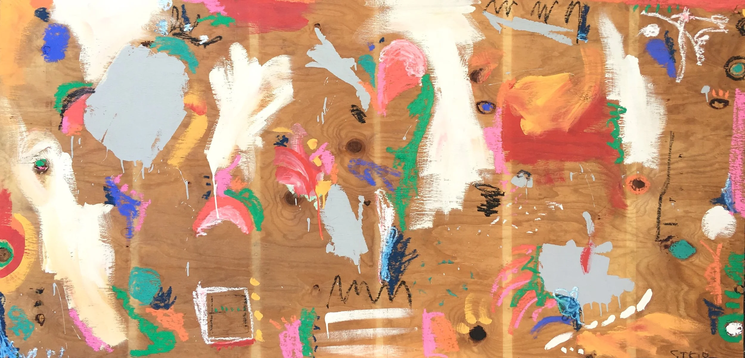 oil and acrylic on wood 4’ x 8’