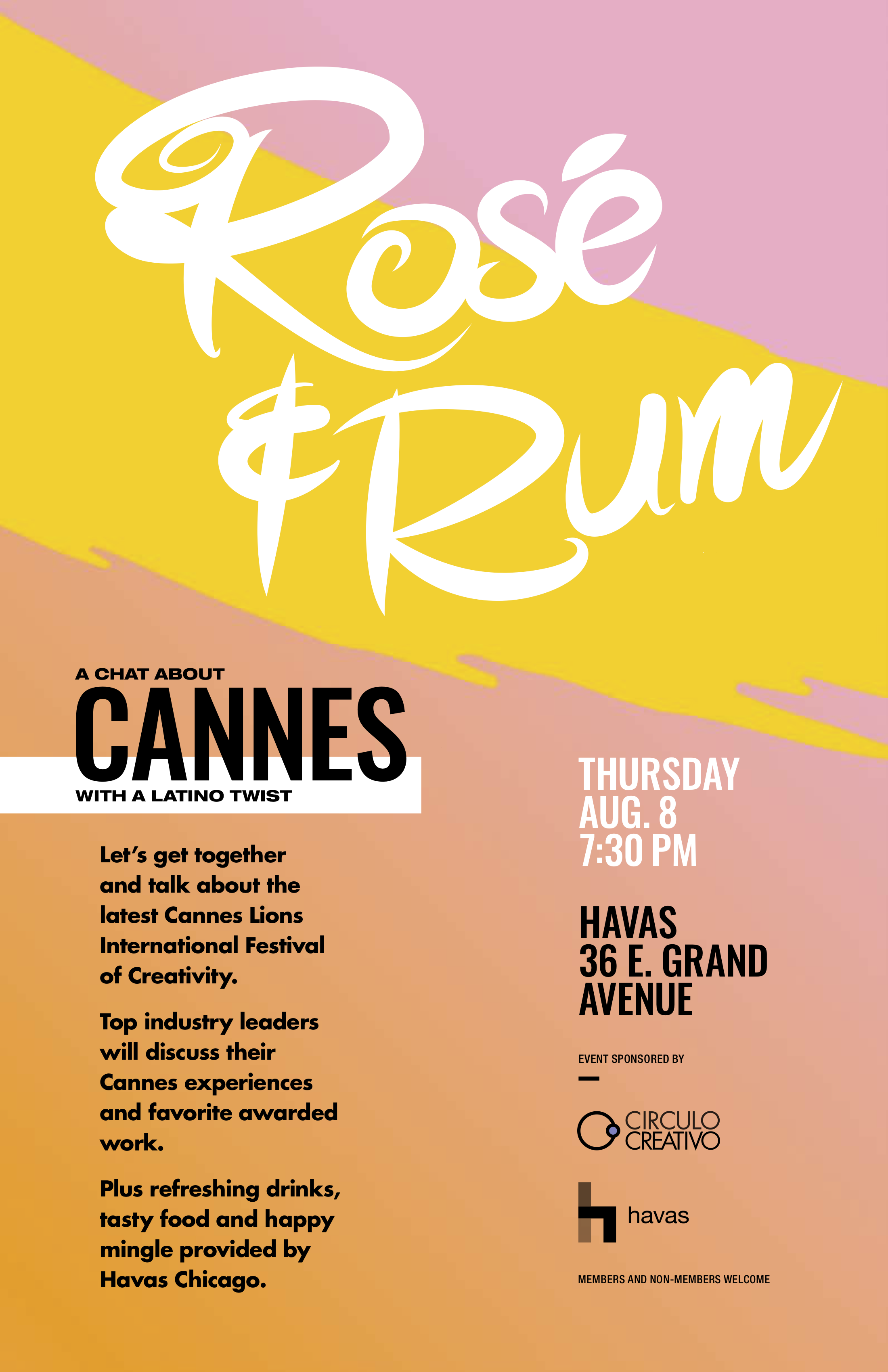 Círculo Creativo - Chicago: Rosé &amp; Rum.  A Cannes chat with a Latino twist.