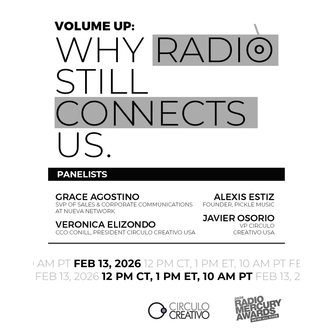   WEBINAR    Why Radio Still Connects Us    FRIDAY, FEBRUARY 13TH @ 12 PM CST - REGISTER NOW!  
