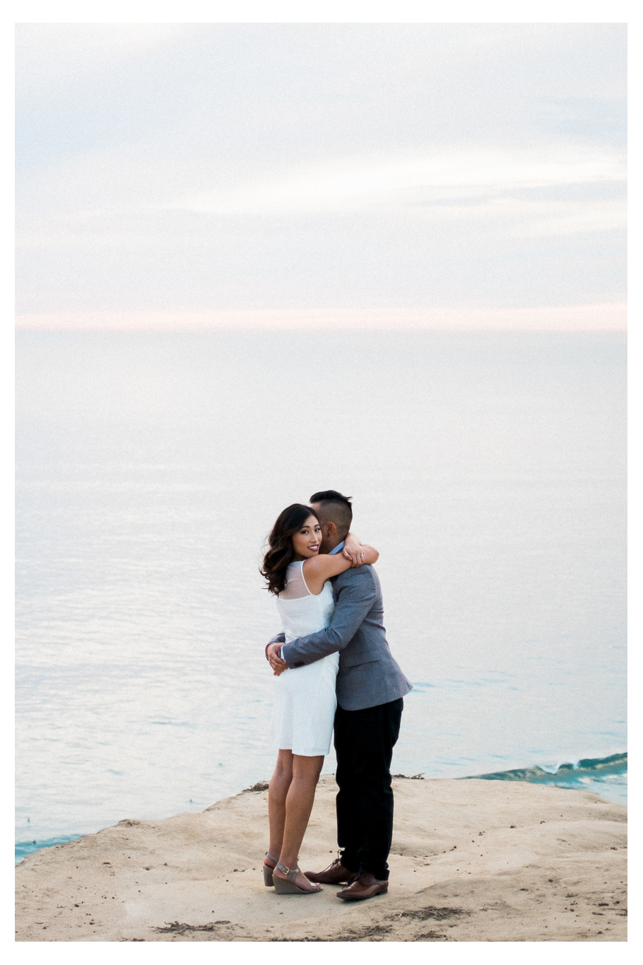 Couple engagement session San Diego La Jolla Cliffs Oceanview