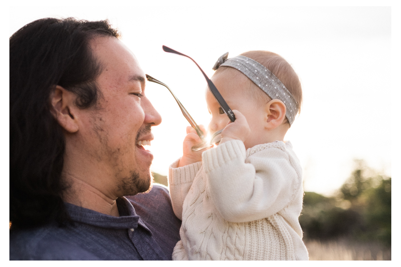 family fun outdoor session mom and baby one year old los penasquitos canyon preserve san diego portraits baby glasses dad