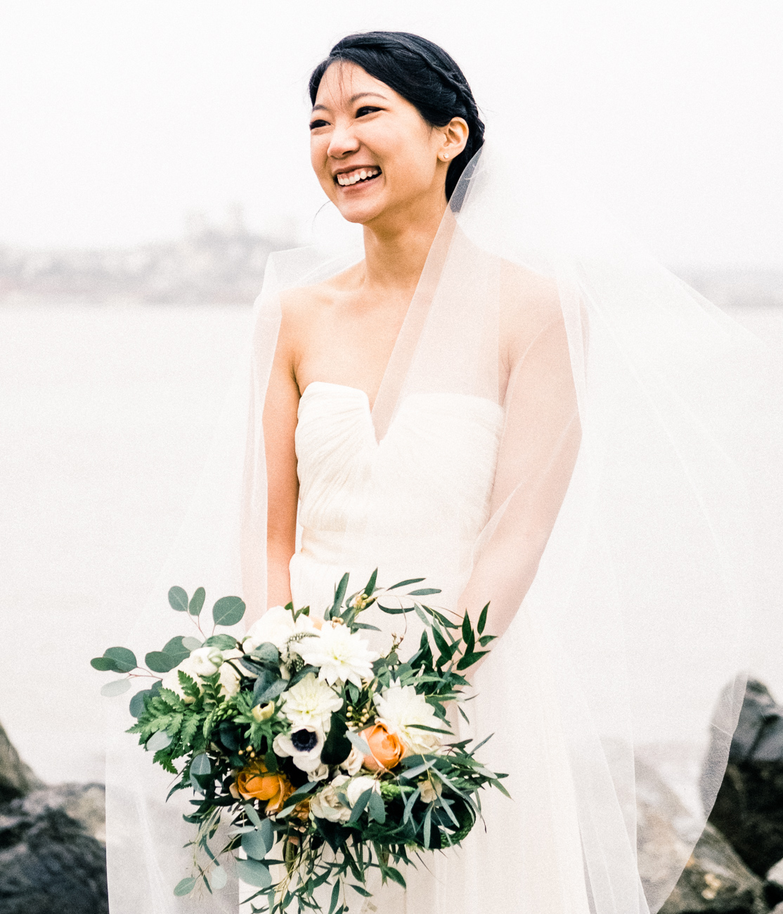 rainy san francisco bay wedding