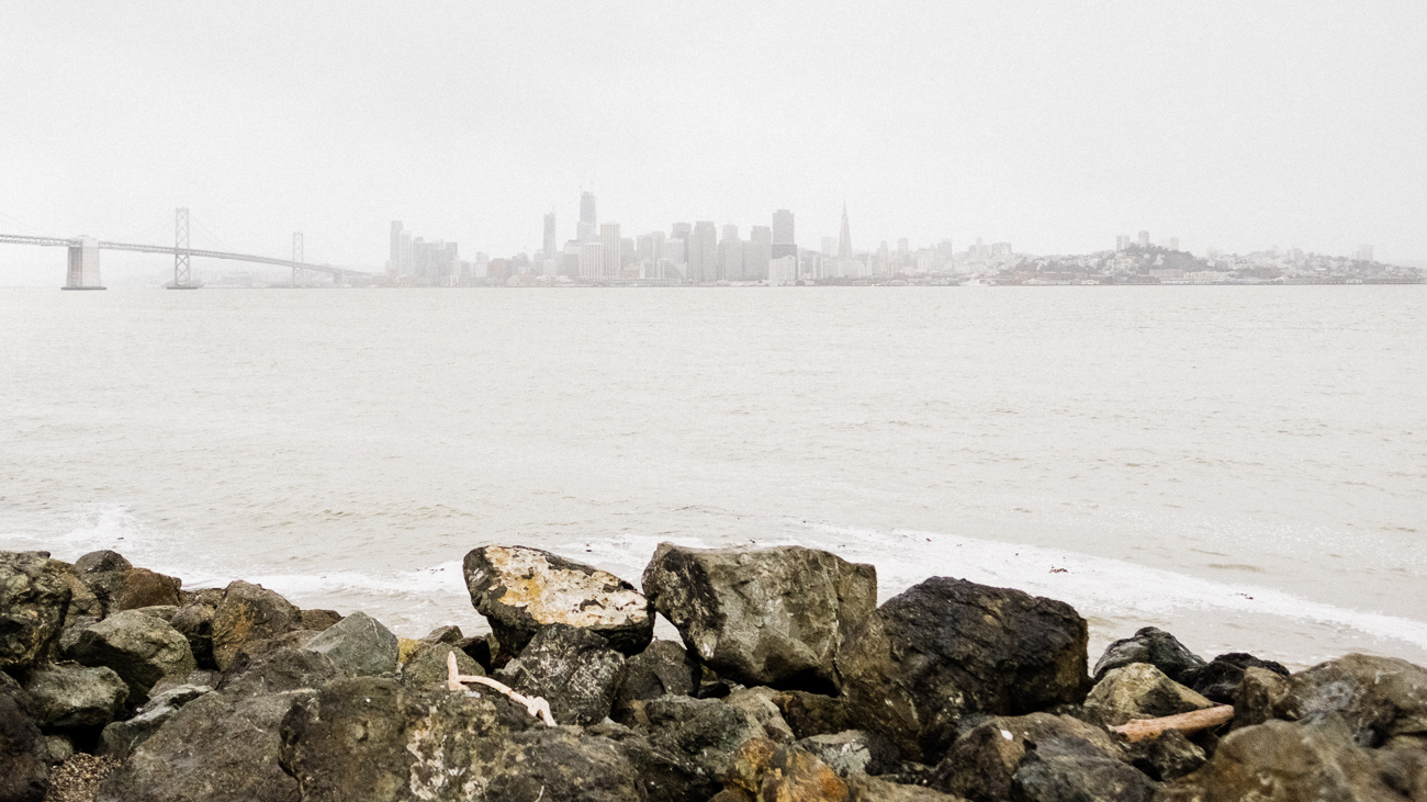 rainy san francisco bay wedding