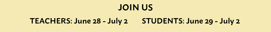 join us message with dates for 2027 teacher training and student institute