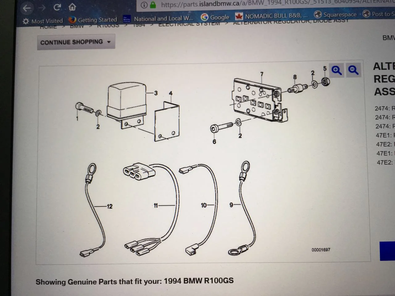 BMW parts list - diode board
