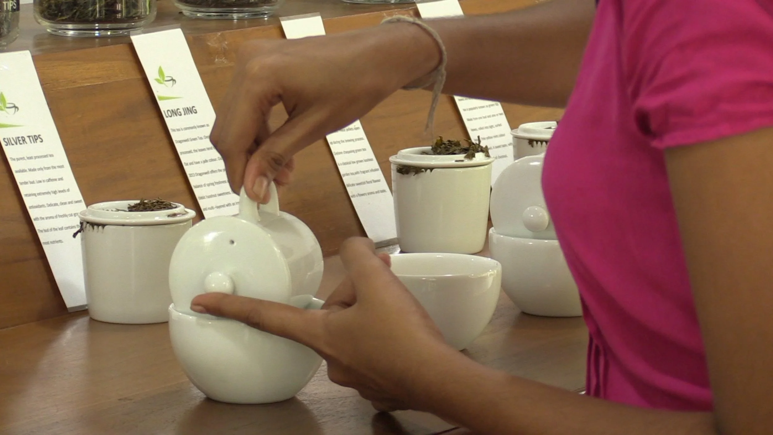Pouring the first 'cuppa!'