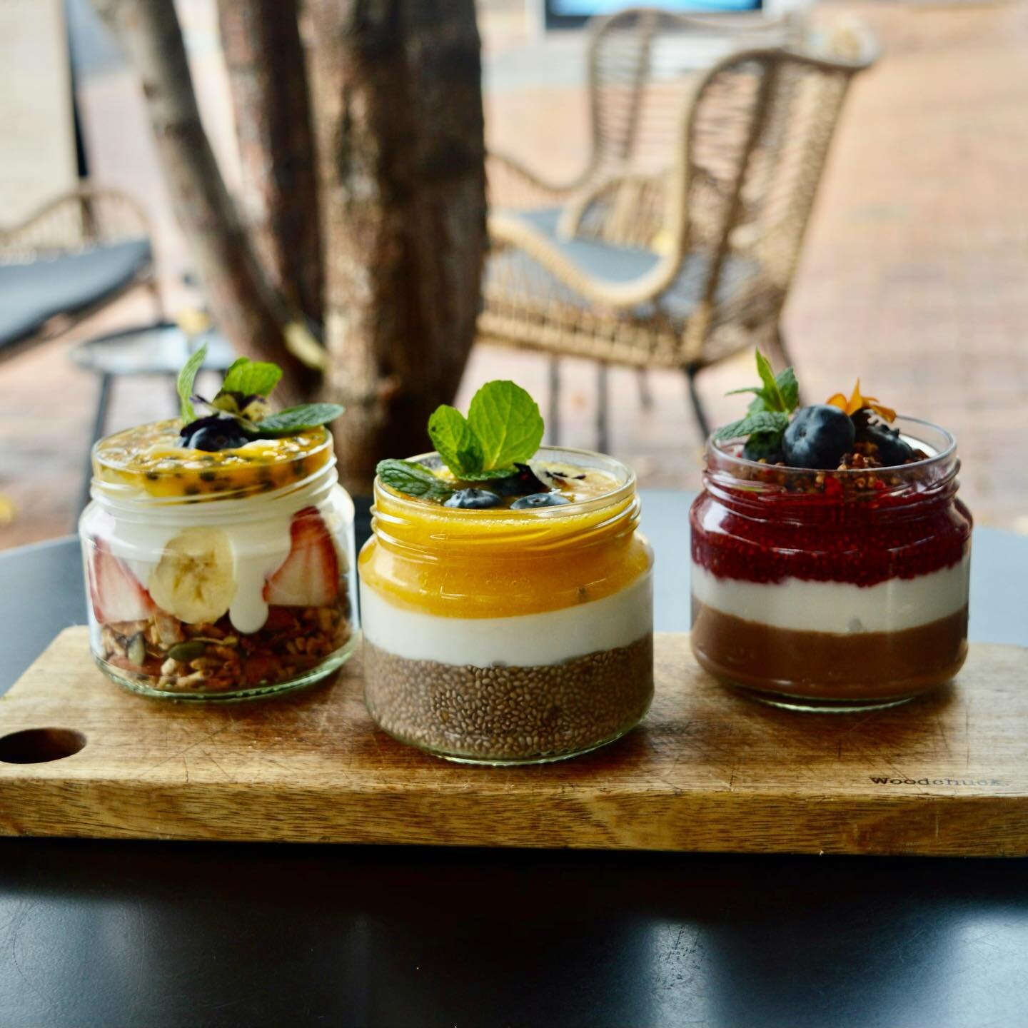 What&rsquo;s your favourite? Our vegan and gluten friendly breakfast jars are the perfect grab and go option&hellip; or take a seat and enjoy with us!
