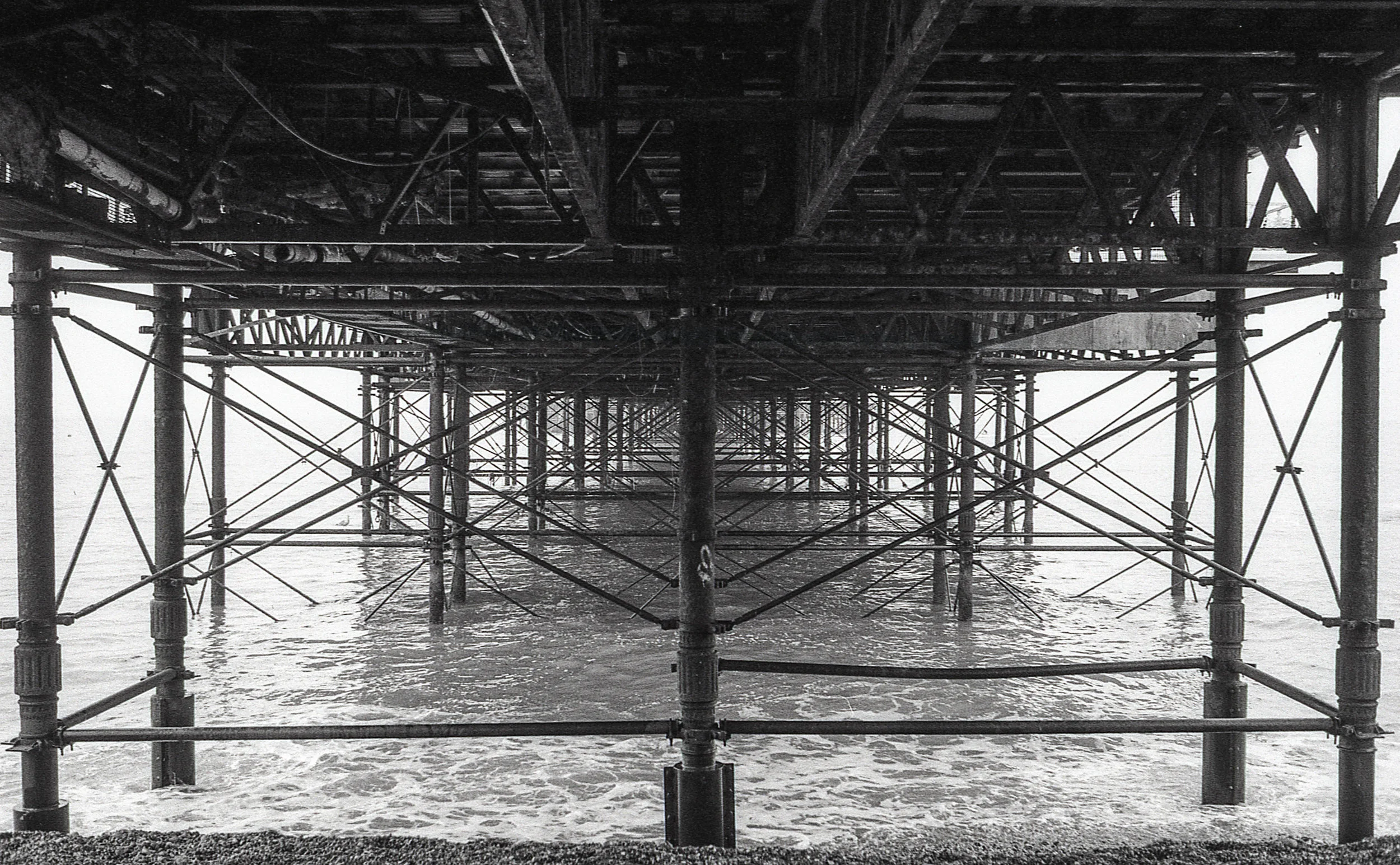 under the board walk...
