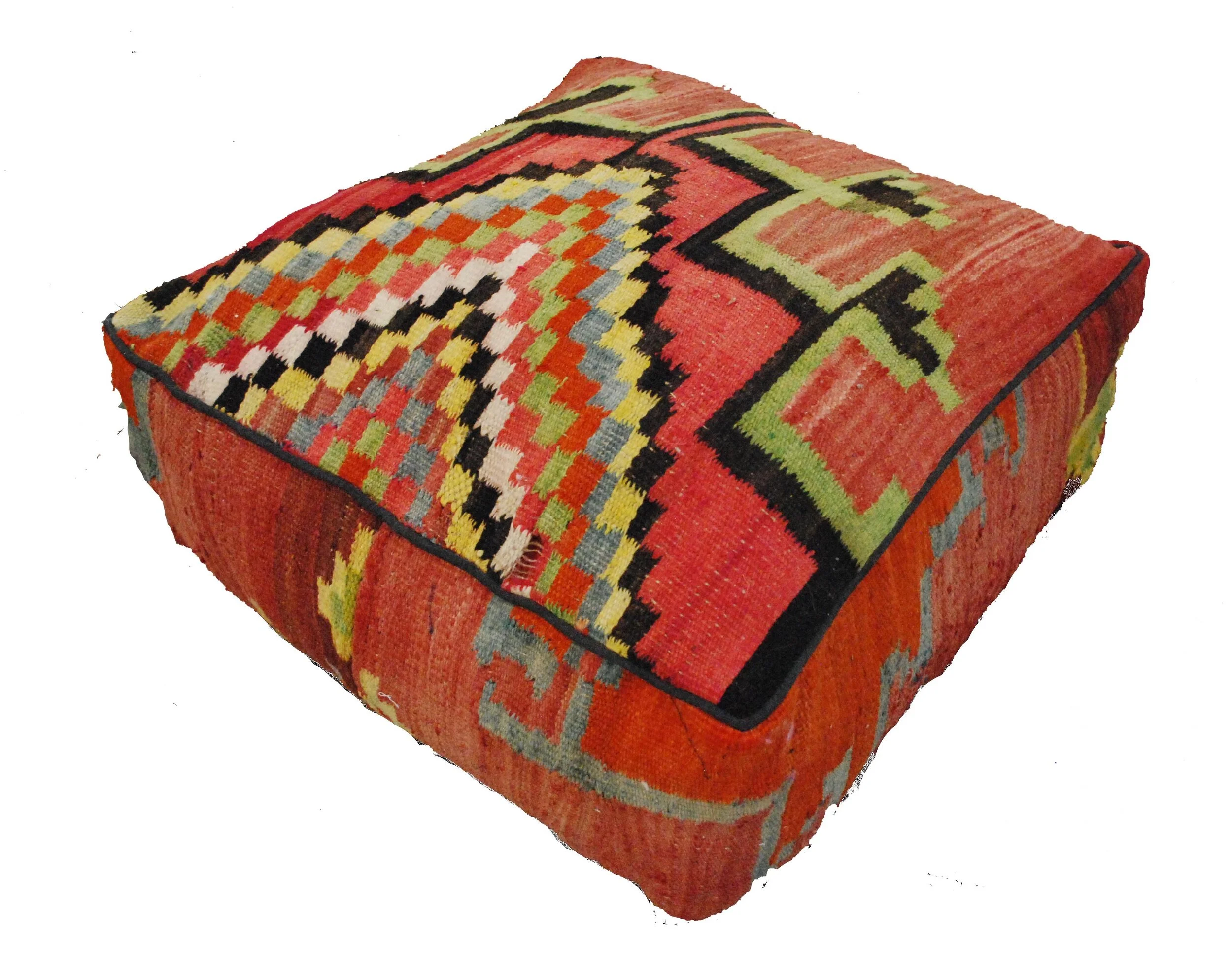 Vintage Algerian Carpet Pouf - 6297