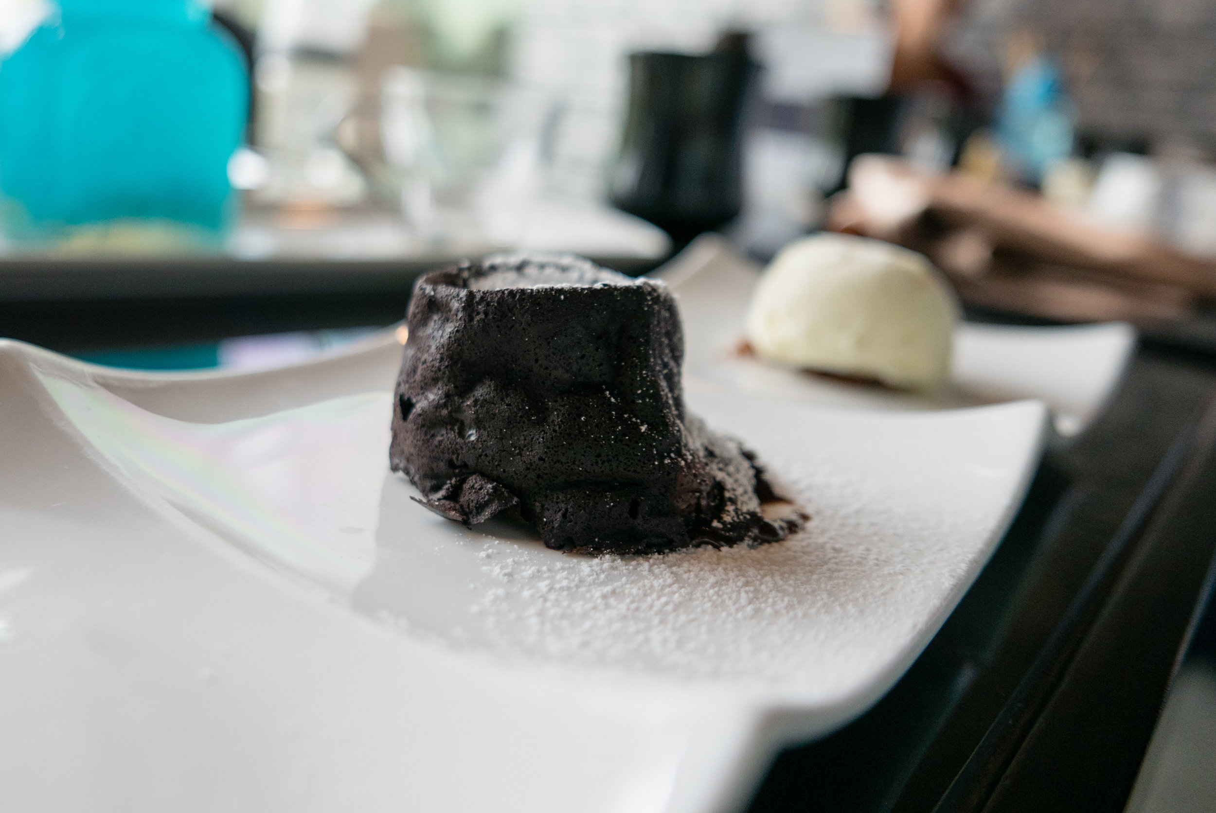 Warm Chocolate Cake with Vanilla Ice Cream