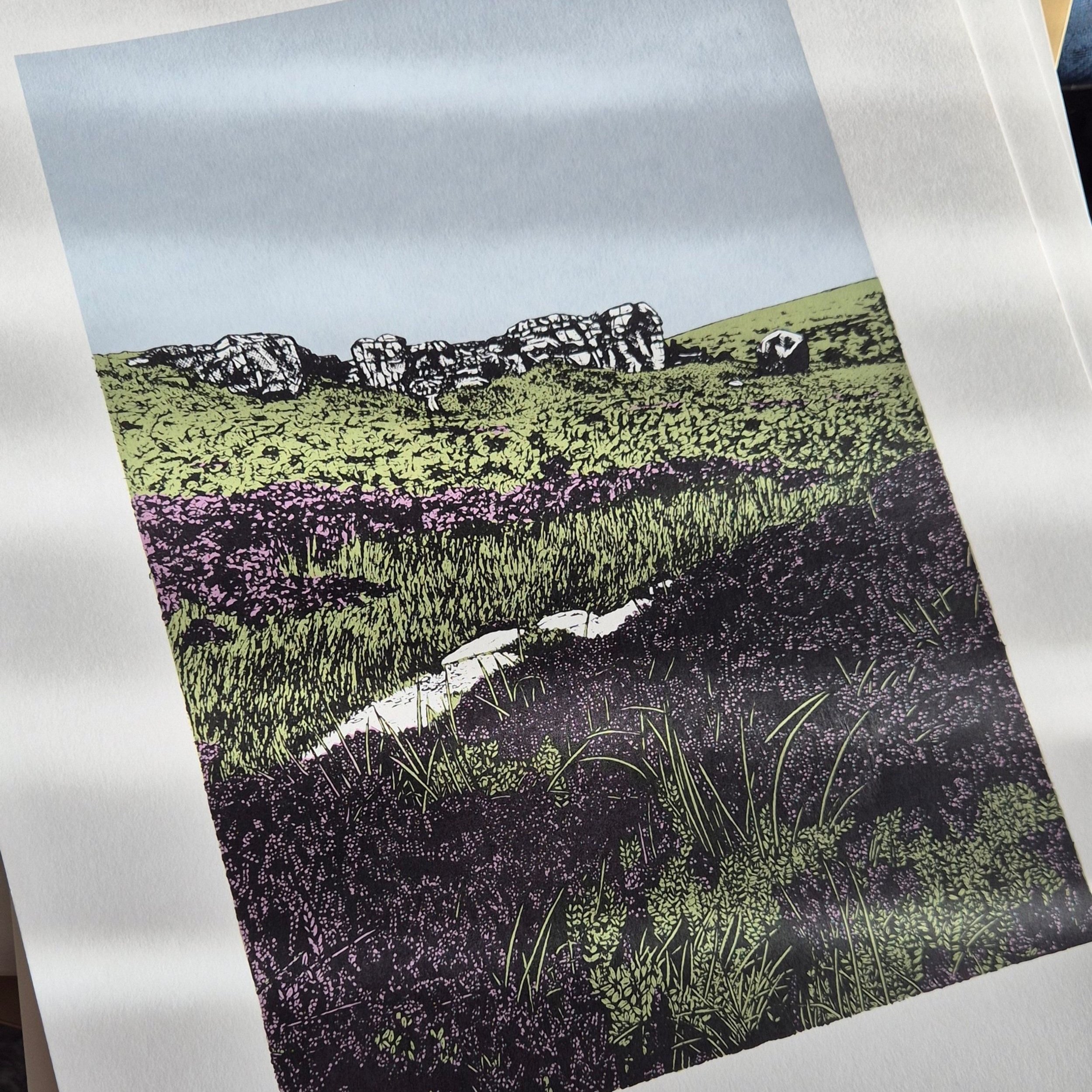 BACK AVAILABLE - Heather at the Cow and Calf (mounted)<br>Please Read Description