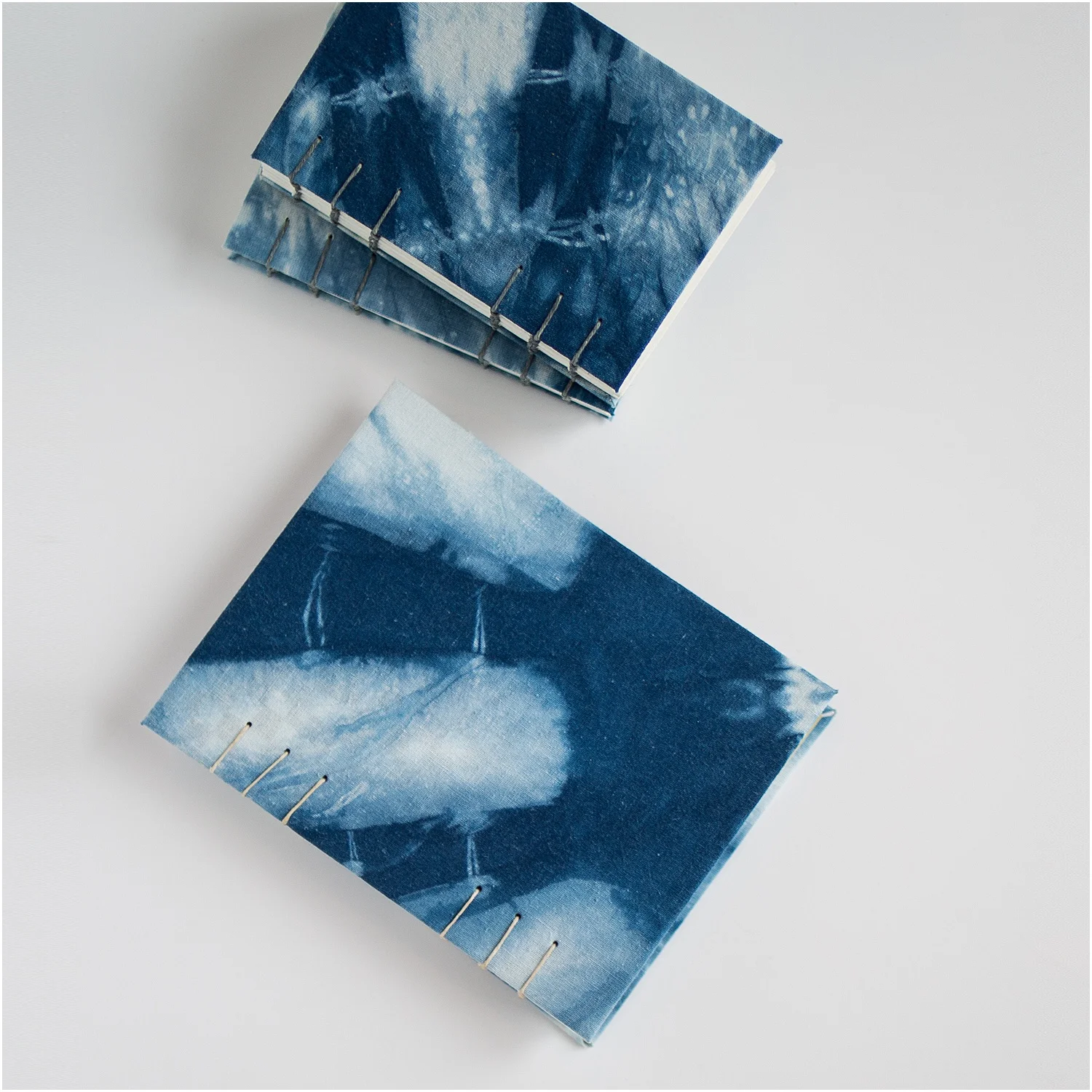 Hand Dyed Indigo Shibori Medium Journal