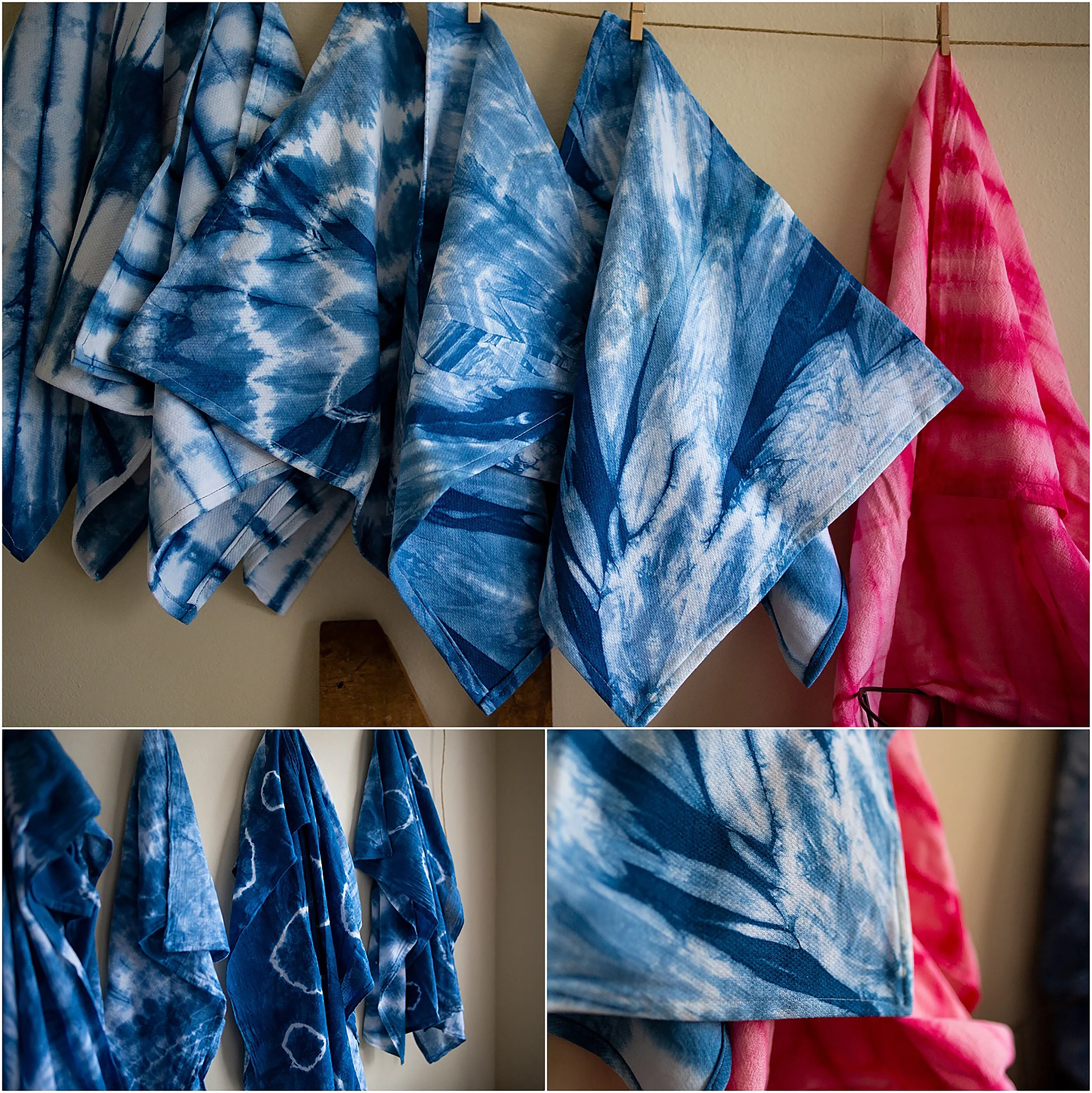 Hand Dyed Tie Dye Kitchen Towel