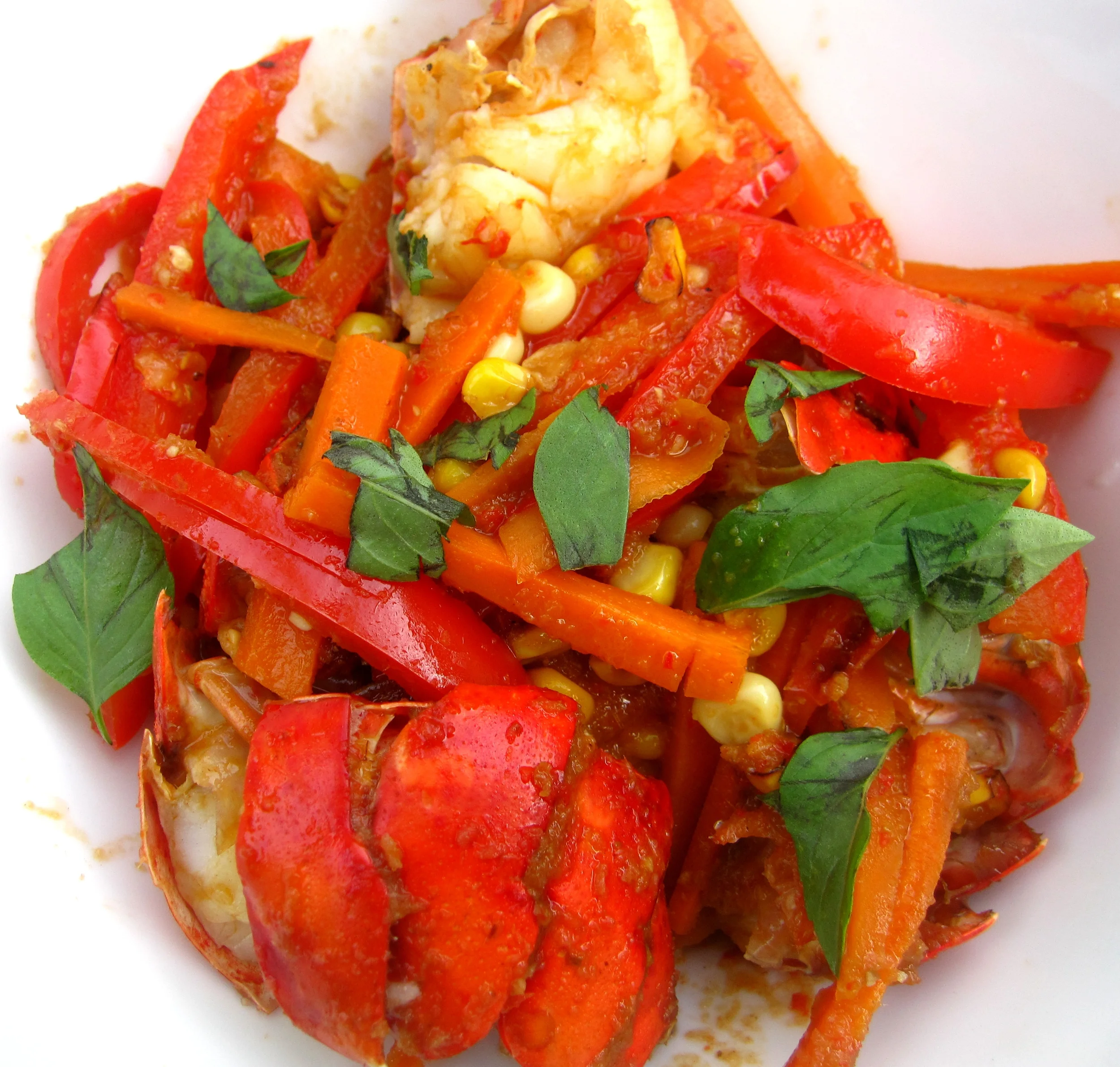 Sugar Cane Smoked Lobster Tail in Red Curry