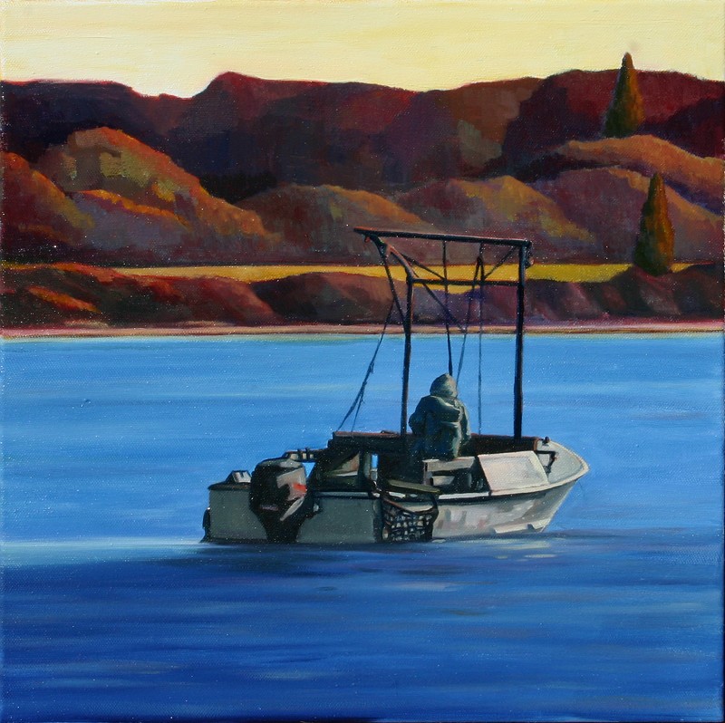 "Turning Into Work" Oil on Canvas H 16in x W 16in Price$ SOLD