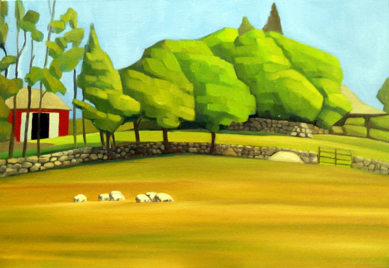"The In Crowd " Oil on Canvas H 18in x W 26in Price $2,950.00